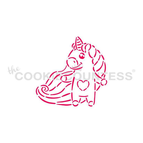 Unicorn with Heart PYO Stencil
