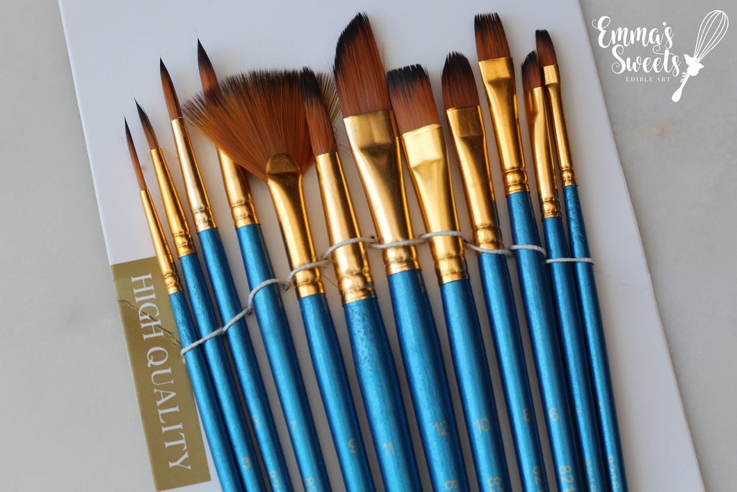 12 Pcs Artist Paint Brushes - BLUE