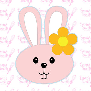 Bunny Face with Flower **more sizes added**