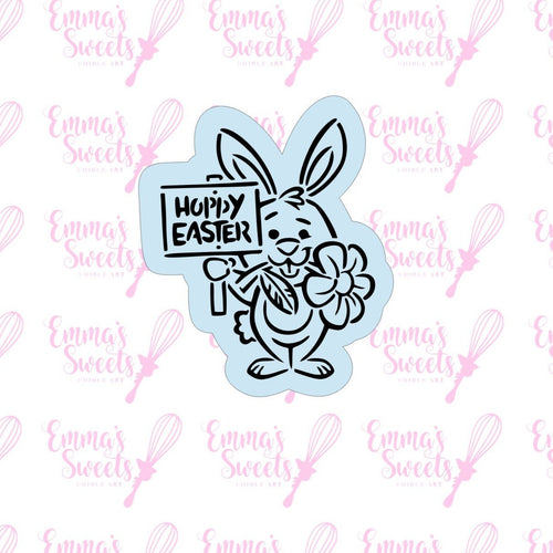 Bunny and Sign Cookie Cutter
