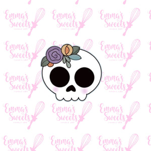 Cute Skull With Flowers 1