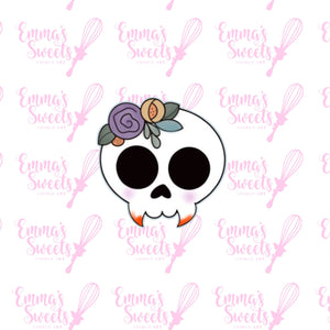 Cute Skull With Flowers 2