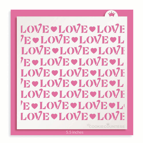 Love Pattern with Hearts Stencil