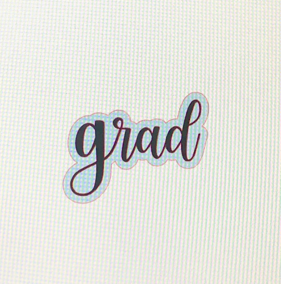 Lowercase Grad Script Grad Script Plaque β Emma's Sweets