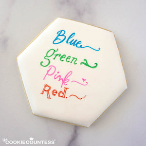 Color Set of 4 Fine Tip Food Markers - Red, Pink, Green, Blue