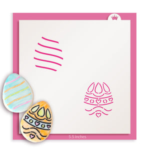 Mini Egg Stripes and Hearts PYO Stencil