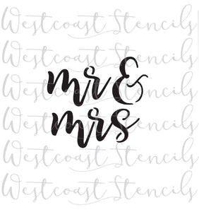 MR AND MRS, STYLE 2 stencil