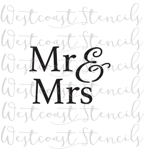 MR AND MRS, STYLE 1 stencil