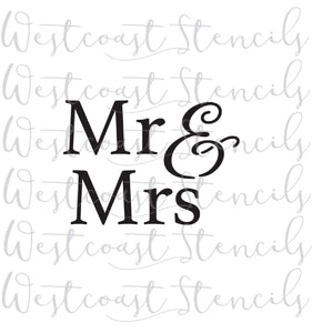 MR AND MRS, STYLE 1 stencil