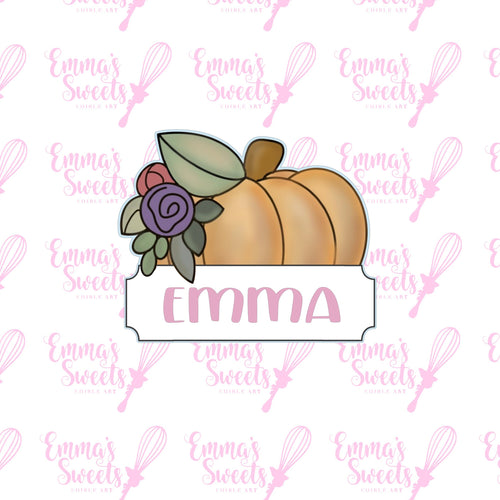 Pumpkin with Florals 3 with Plaque
