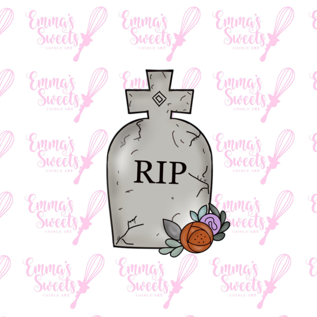 Tombstone with Flowers